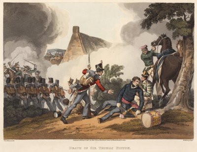 Death of Sir Thomas Picton, engraved by M. Dubourg, 1819 by John Augustus Atkinson